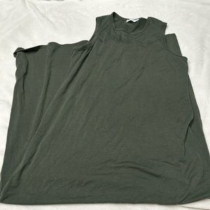 Olive Side Slit Maternity Maxi Dress